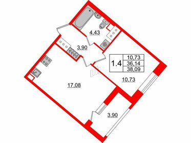 34,8 м², 1-комнатные апартаменты 5 781 271 ₽ - изображение 11