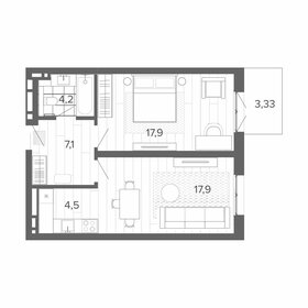 Квартира 52,6 м², 2-комнатная - изображение 1