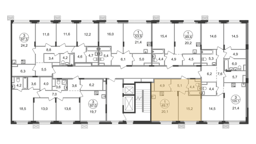 50,2 м², 1-комнатная квартира 11 149 696 ₽ - изображение 30