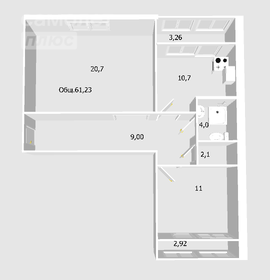 57,6 м², 2-комнатная квартира 4 700 000 ₽ - изображение 68