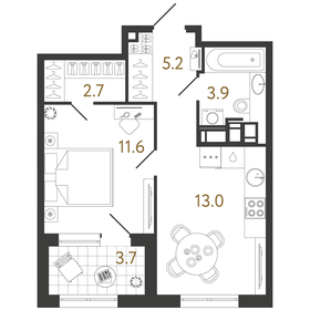 35,9 м², 1-комнатная квартира 12 703 872 ₽ - изображение 26