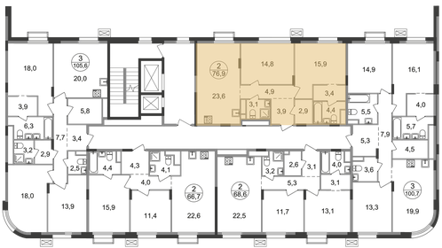 76,9 м², 2-комнатная квартира 17 209 536 ₽ - изображение 25