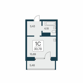 Квартира 30,8 м², студия - изображение 1