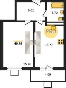 Квартира 40,8 м², 1-комнатная - изображение 1