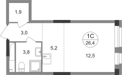 22,8 м², квартира-студия 6 926 959 ₽ - изображение 27