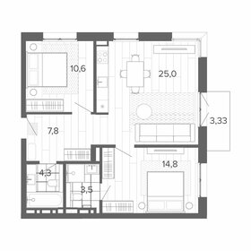 Квартира 67 м², 3-комнатная - изображение 1