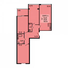 Квартира 105,2 м², 3-комнатная - изображение 1