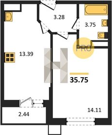 Квартира 35,8 м², 1-комнатная - изображение 1