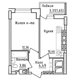 36 м², 1-комнатная квартира 4 500 000 ₽ - изображение 70