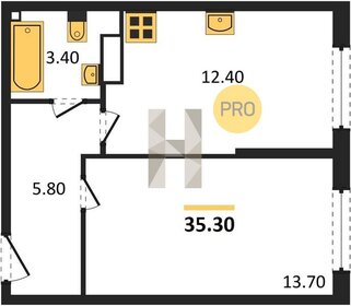 Квартира 35,3 м², 1-комнатная - изображение 1