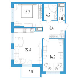 Квартира 69,9 м², 2-комнатная - изображение 1