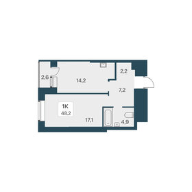 Квартира 48,2 м², 1-комнатная - изображение 1