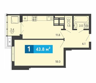 45 м², 1-комнатная квартира 5 590 000 ₽ - изображение 20