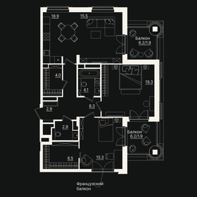 Квартира 104,6 м², 3-комнатная - изображение 1