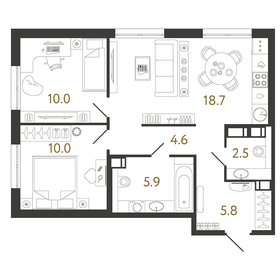 73,3 м², 4-комнатная квартира 10 150 000 ₽ - изображение 104