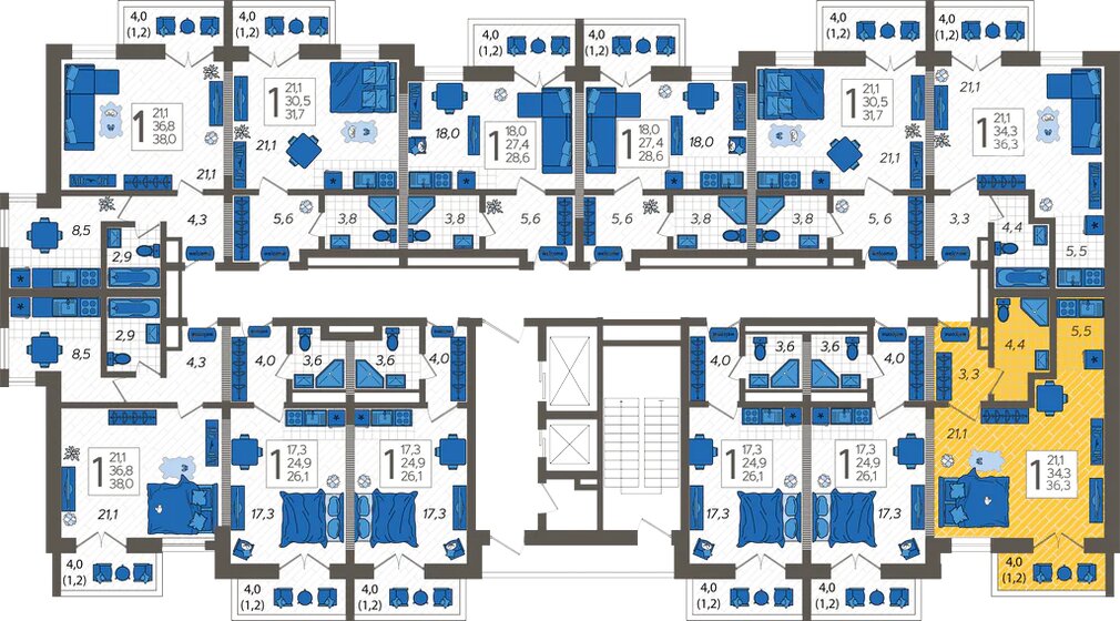 37,3 м², квартира-студия 12 726 760 ₽ - изображение 55