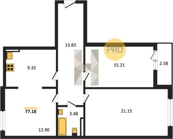 Квартира 77,2 м², 3-комнатная - изображение 1