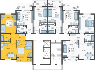 70 м², 3-комнатная квартира 15 960 000 ₽ - изображение 110