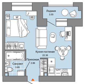 Квартира 31 м², студия - изображение 1