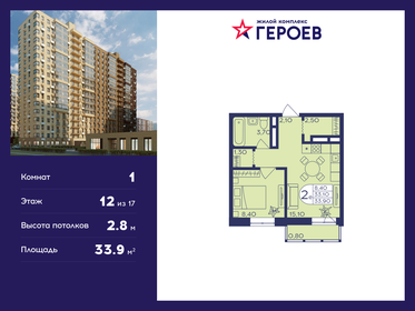 37,6 м², 1-комнатная квартира 6 790 560 ₽ - изображение 30