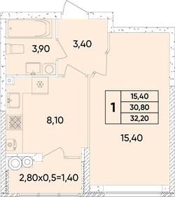 30 м², 1-комнатная квартира 5 750 000 ₽ - изображение 89