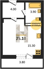 Квартира 25,1 м², студия - изображение 1