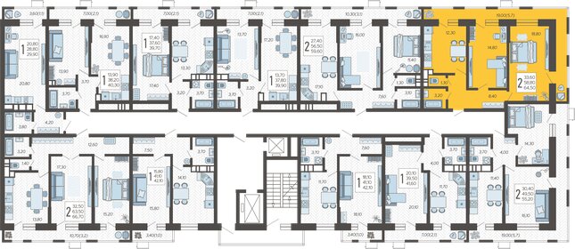 64,5 м², 2-комнатная квартира 9 520 200 ₽ - изображение 22