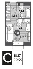 25 м², квартира-студия 4 200 000 ₽ - изображение 37
