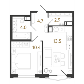 46 м², 2-комнатная квартира 7 400 000 ₽ - изображение 115