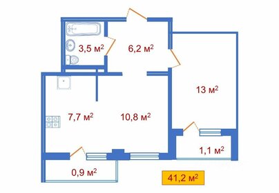Квартира 41,1 м², 1-комнатная - изображение 1