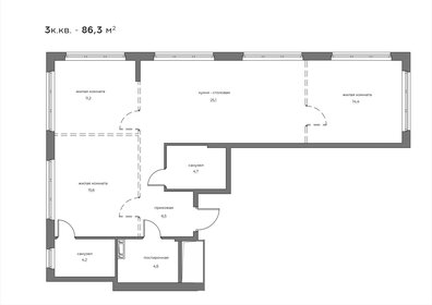 97,2 м², 3-комнатная квартира 10 600 000 ₽ - изображение 47
