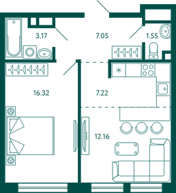 43,4 м², 1-комнатная квартира 8 520 557 ₽ - изображение 11