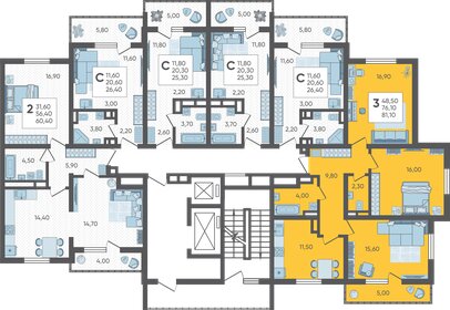 81,3 м², 3-комнатная квартира 21 585 150 ₽ - изображение 12