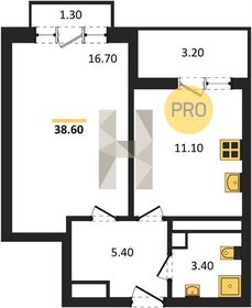 Квартира 38,6 м², 1-комнатная - изображение 1