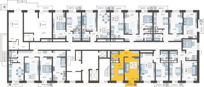 45,4 м², 1-комнатная квартира 5 719 140 ₽ - изображение 21