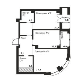 Квартира 83,6 м², 2-комнатные - изображение 1