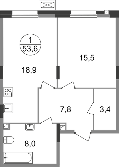 53,6 м², 1-комнатная квартира 11 211 411 ₽ - изображение 27