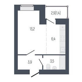 29,6 м², 1-комнатная квартира 3 000 000 ₽ - изображение 91