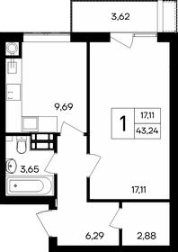 43,2 м², 1-комнатная квартира 4 972 600 ₽ - изображение 7