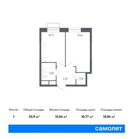 Квартира 33,9 м², 1-комнатная - изображение 1