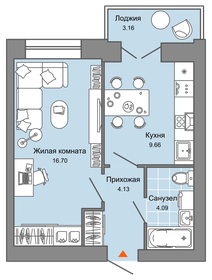 35 м², 1-комнатная квартира 4 305 600 ₽ - изображение 1