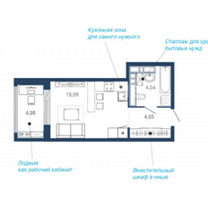 Квартира 29,8 м², студия - изображение 2