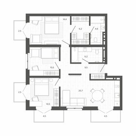 Квартира 87 м², 4-комнатная - изображение 1