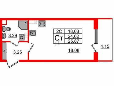 24,4 м², квартира-студия 5 000 084 ₽ - изображение 67