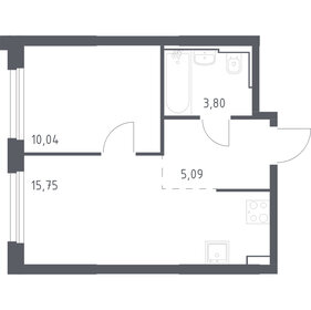 Квартира 34,7 м², 1-комнатная - изображение 1