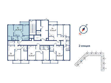 56 м², 2-комнатная квартира 8 990 000 ₽ - изображение 32