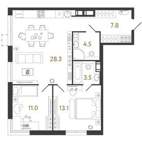 78 м², 3-комнатная квартира 10 500 000 ₽ - изображение 80