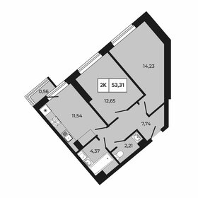 Квартира 53,3 м², 2-комнатная - изображение 1