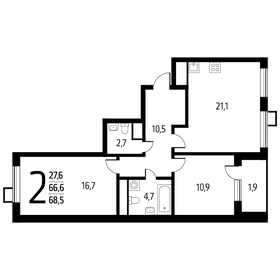 59,7 м², 2-комнатная квартира 13 500 000 ₽ - изображение 67