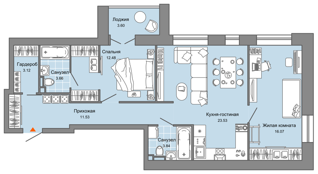 76 м², 3-комнатная квартира 8 713 038 ₽ - изображение 1